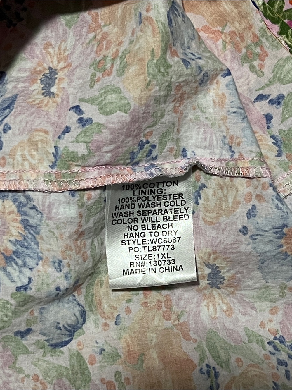 Umgee Floral Smocked V-Neck Top Blouse in Pink, Orange, Blue, Green 1XL - Picture 9 of 14